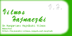 vilmos hajnaczki business card
